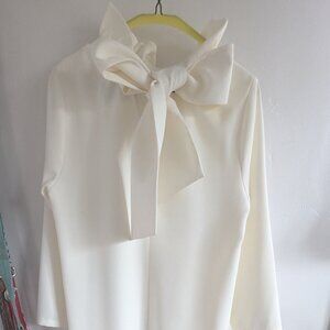 Tuckernuck white ruffle neck dress size M